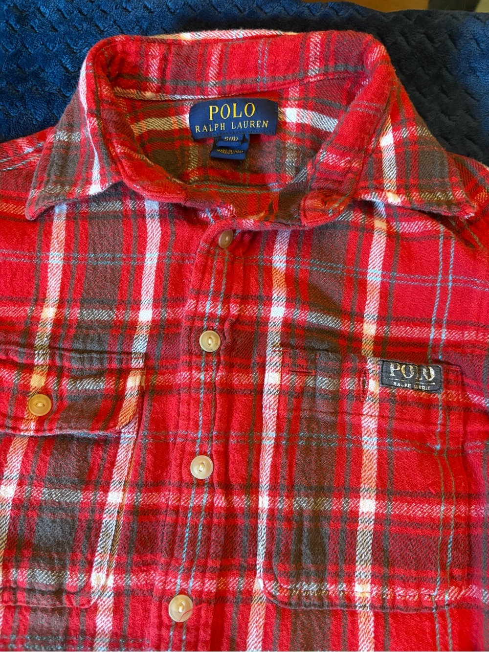Polo by Ralph Lauren Red and White Plaid Button-Down Shirt